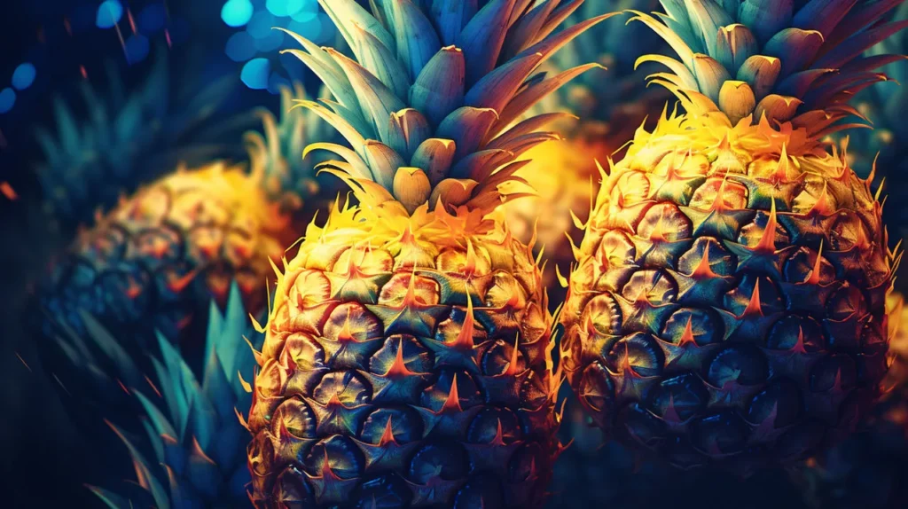 midjourney ai pineapple backg